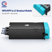 Kaset Serat Optik MTP MPO ke LC Duplex 36F 3x Modul Breakout MPO-12 OM3 OM4 Multimode untuk Pusat Data Patching Kepadatan Tinggi