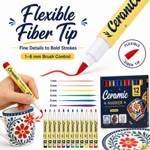 Rotuladores de Cerámica Bview Art DIY, Rotuladores de Pintura Impermeables <span class=keywords><strong>para</strong></span> Tazas, Vasos, <span class=keywords><strong>Porcelana</strong></span>, Pintura, Manualidades, Decoración - Product Image 2