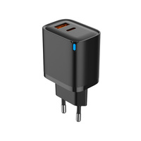 Logo OEM 25W GaN US UK EU Qc3.0 Chargeurs de Smartphone Mobile Multiports Type C Voyage Double Usb c Gan Chargeur Rapide