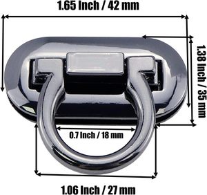 Cierres de metal Chinflly PCS con cierre giratorio, estilo anillo negro, para bolsos, carteras, maletines y manualidades. - Product Image 2