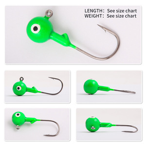 Anzuelo de cabeza de plomo de acero de alto carbono de colores, 1G-14G, afilado, para señuelos de lubina, accesorio de pesca - Product Image 4
