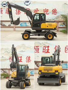 Excavatrice sur roues de 6, 7 et 8 tonnes, excavatrice hydraulique sur roues, faible entretien, utilisation facile, machines de construction avec certifications CE et ISO - Product Image 2
