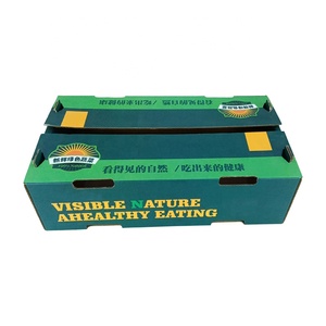 Bao Bì Trái Cây Tươi/Rau Củ/Đồ Ăn Nhẹ/Quả Hạch In Logo Hộp Các Tông Màu Xanh Lá Cây Hộp Quà Gói Bơ/Chuối Có Tay Cầm - Product Image 3