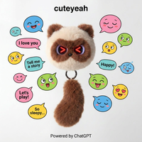 Porte-clés en peluche interactif vocal IA personnalisé par le fabricant, effets sonores réalistes, jouet portable, breloque de sac, porte-clés électronique en peluche