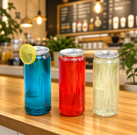 Offre Spéciale Usine Chinoise – Canettes en Plastique PET de 200-500 ml, Plusieurs Tailles, avec Couvercle en Aluminium pour Jus, Bubble Tea et Boissons Gazeuses
