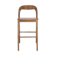 Tabouret de bar et de comptoir moderne en bois massif, style îlot de cuisine, pour restaurant, couleur bois foncé