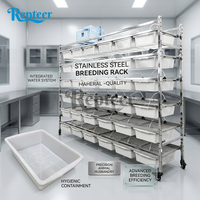 Plateau en plastique robuste en acier inoxydable, étagère suspendue amovible pour élevage, maisons avec système d'abreuvement automatique intégré, écologique