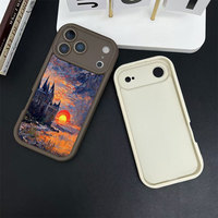Coque de protection antichute mate imprimée Coucher de soleil au château pour iPhone 17 Pro Max 16 15 14 13 12 11 7 8 Plus – Vente en gros
