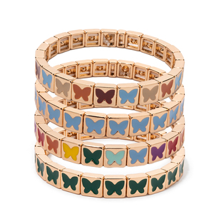 Nuevas Pulseras de Moda con Cuentas de Mariposa para Mujer, Aleación de Zinc, Color Dorado, Brazalete Elástico, Joyería de Moda, Regalo <span class=keywords><strong>2026</strong></span> - Product Image 1