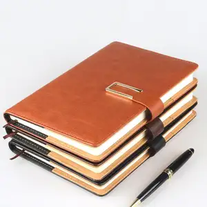 2022 planificateur de Journal En Cuir PU Couverture Rigide B6 Personnalisé Carnet de notes Avec Porte-Stylo