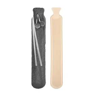 Longue bouteille d'eau chaude BS sac d'eau chaude en caoutchouc avec couverture de fourrure en peluche ceinture