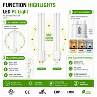 Lámpara LED PL de Fábrica 12W 8W 6W 2G7 G23, Ángulo de Haz de 360 Grados, CCT 2700K-6500K, AC100-277V, Lámpara de Ahorro de Energía para Iluminación de Techo