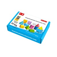 Modelos Geométricos Sólidos de Plástico Transparente, Juego de 24 Piezas Desplegables para Enseñanza de Matemáticas en Primaria y Secundaria