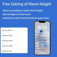Capteur de niveau d'eau liquide à ultrasons Tuya sans fil avec contrôle à distance via application intelligente Wi-Fi pour la surveillance de la profondeur du réservoir
