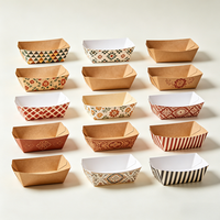 Barquette en papier kraft alimentaire 32oz, résistante à l'huile, pour hot-dogs, frites, snacks, vente en gros