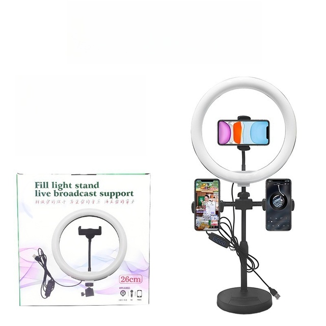 6 Inch Led Selfie Ring Light Tripod Stand Mobile Live Broadcast Makeup Photography Fill Light LED Dual Position Phone Support