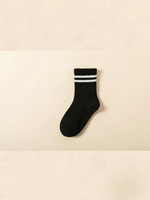 Chaussettes pour bébé en coton rayées noir, blanc et gris de haute qualité, antibactériennes, écologiques, jetables, respirantes, confortables, pour un usage quotidien