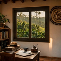Ventanas Corredizas Horizontales de Aluminio con Doble Acristalamiento, Resistentes al Viento, Aislamiento Térmico, Calidad Energy Star, para Cocina y Baño