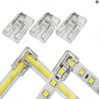 Conector LED en Forma de L de 8mm y 10mm, sin Soldadura, 90 Grados, Venta al Por Mayor ° Conector para Tira de LED SMD COB