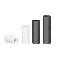 M2 M2.5 M3 M4 Goujon Hexagonal Plastique Noir et Blanc Colonne d'isolement Nylon PCB Hex Femelle à Femelle Entretoise