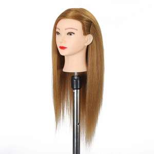 Cabezal <span class=keywords><strong>de</strong></span> entrenamiento para trenzar, tejer y peinar, cabello sintético con textura realista, ideal para uso y aprendizaje en salón - Product Image 5