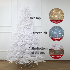 Pure PE Cypress Needle Flocked Pre-lit Christmas <b>Tree</b> | Snowy Elf Full PE Snow-Dusted Christmas <b>Tree</b> - Product Image 3