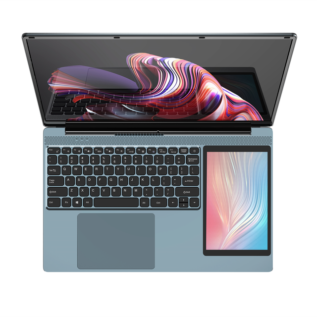 Dual Screen Laptop 15.6"+7" Inch Touch Screen Personal & Home Portable Pc N100 Ddr4 3200MHZ High Speed Business Laptop