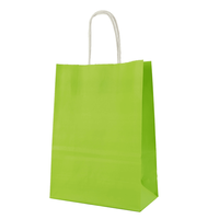 Sacs en papier kraft vert citron personnalisés avec poignées torsadées pour emballage cadeau éco-responsable en gros