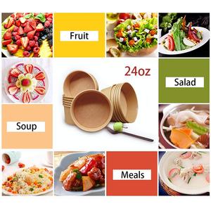 Tazón de Papel Desechable de 500 ml (16 oz) con Revestimiento de PE de Pared Simple para Envasado de Alimentos, Sopa, Pizza, Fideos, Contenedor de Alimentos para Llevar de Cartón Blanco - Product Image 2