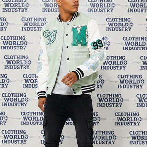 Chaquetas Varsity con Parches de Chenilla, Chaqueta de Béisbol Informal Holgada con Letras Bordadas en la Parte Delantera, Chaqueta Universitaria de Béisbol para Hombre - Product Image 1