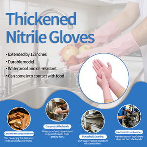 <span class=keywords><strong>Gants</strong></span> en nitrile <span class=keywords><strong>jetables</strong></span> roses à manches longues <span class=keywords><strong>de</strong></span> 12 pouces pour le nettoyage des <span class=keywords><strong>toilettes</strong></span>, la vaisselle et l'usage domestique - Product Image 5