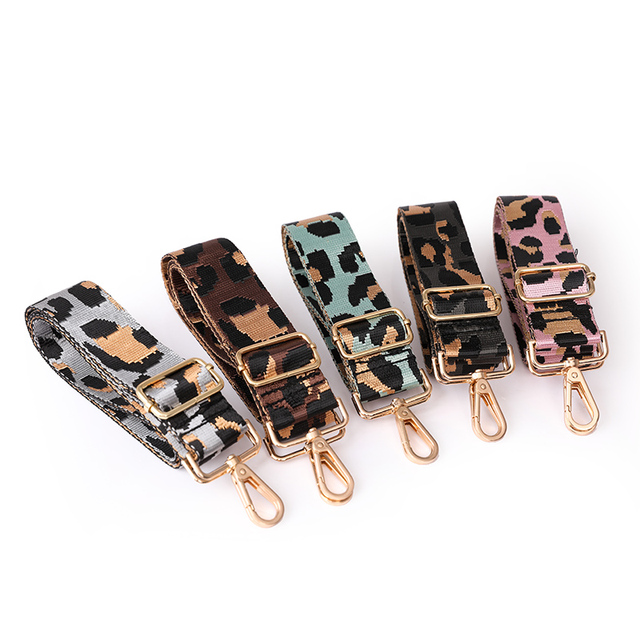 Wide Backpack Handbag Adjustable Nylon Lady Guitar Nylon Leopard Print Strap Cross Body Custom Replacement of Shoulder Strap