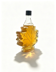 High Quality Clear Glass Maple Leaf Liquor Bottle with Cork Stopper Frost &amp; Engraving Options 250ml/500ml for Syrup &amp; <strong>Spirits</strong> - Product Image 2