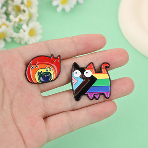 Nouveauté 2026 : Broches en émail et en métal, badges de revers pour vêtements, motifs chat arc-en-ciel, chaton de dessin animé, animal de compagnie, bijoux, cadeaux pour amis - Product Image 5