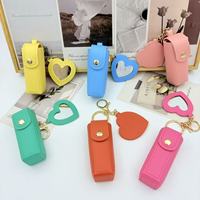 Étui de protection en PVC pour rouge à lèvres miroir, style japonais et coréen, couleur macaron, portable, motif enveloppe rouge, mignon, avec porte-clés, modèle automne 2026