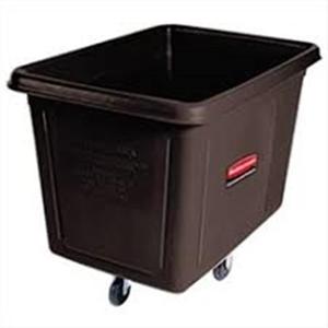 Contenitore rettangolare in plastica da 400 litri nero con ruote per uso esterno - Product Image 1