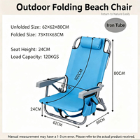 Chaise de plage moderne pliable et réglable pour l'extérieur, inclinable à 180° avec barre porte-serviette pour piscine, jardin, patio, pêche, camping