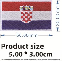 Patchs brodés personnalisés rectangulaires de 5 cm, petits drapeaux de pays à thermocoller pour chapeaux, sacs à dos et vêtements
