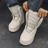 Bottes de neige imperméables d'extérieur en cuir verni avec doublure en maille et fermeture à lacets pour l'automne, l'hiver et le printemps – Idéales pour le travail