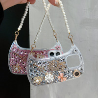 Coque de luxe pour iPhone 14 Pro Max, 12, 13, 16, 15 Pro, avec bracelet, motif diamant fait main, design tendance