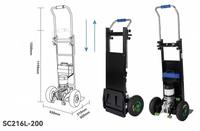 Transporteur de marchandises électrique OEM personnalisé 2025, plateforme gonflable pliable automatique à quatre roues pour la montée d'escaliers, portable 600W