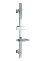 Support de pomme de douche en acier inoxydable électroplaqué argenté, tige réglable, base moderne et minimaliste pour salles de bain, contrôle facile de la hauteur