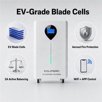 Sistem Baterai Surya Hibrida Grid 16kWh 51.2V 314Ah LiFePO4 8000 Siklus Perlindungan Kebakaran Aerosol BMS