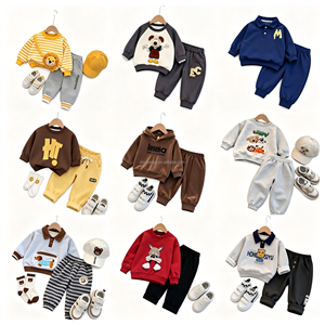 Ensemble de vêtements pour garçons, pantalon de sport pour enfants, 2 pièces, à <span class=keywords><strong>capuche</strong></span>, en coton, pour l'automne et l'hiver, vente chaude en usine, prix bas - Product Image 3