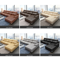 Canapé en Cuir Modulaire Classique de Luxe, Confortable pour Salon, Ensemble de Meubles Canapé Sectionnel Multifonction