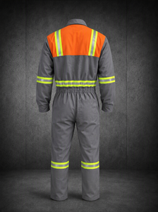Low MOQ Breathable <b>Men's</b> High Visibility Reflective Midweight Linen Coveralls Dungaree <b>Bib</b> Workwear - Product Image 2