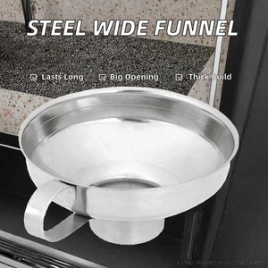 Funil para Conservas para Frascos Largos e Regulares, Funil de Boca Larga em Aço Inoxidável para Uso na Cozinha - Product Image 4
