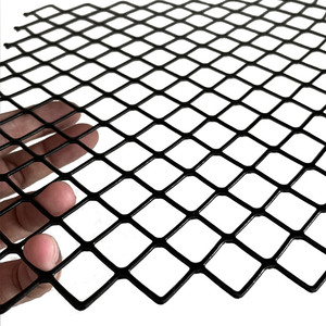 חורים בצורת יהלומים דקורטיביים השטוחים אלומיניום מורחבת רשת מתכת לתקרה וחזיתות - Product Image 1