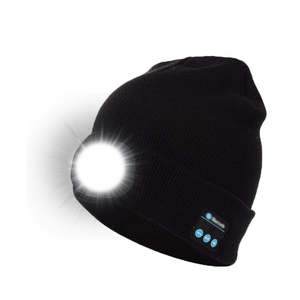 Gorro de lana lavable con 4 luces LED, gorro de invierno cálido con bluetooth, inalámbrico - Product Image 1
