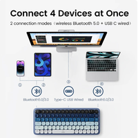 UGREEN Klavye Kablosuz 5.0 Kablolu Mekanik Kahverengi Anahtarlı Arkadan Aydınlatmalı MacBook iPad PC Tablet Telefon Dizüstü Bilgisayar Klavyesi